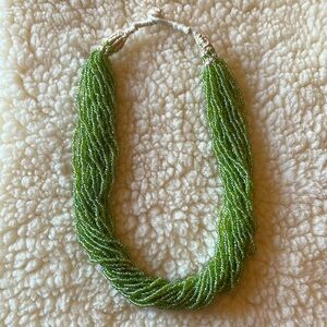 Green & Cream Beaded Necklace